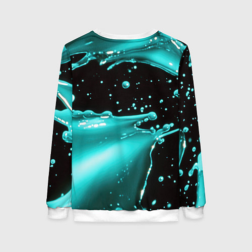 Женский свитшот Разрыв голубой краски / 3D-Белый – фото 2