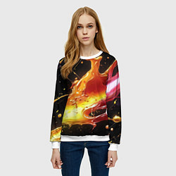 Свитшот женский Динамичная краска текстура, цвет: 3D-белый — фото 2