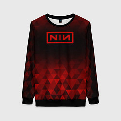Свитшот женский Nine Inch Nails red poly, цвет: 3D-черный