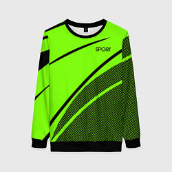 Свитшот женский Sport ярко-зелёный с чёрным точечный, цвет: 3D-черный