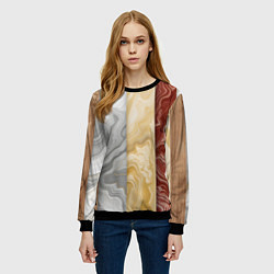 Свитшот женский Мрамор и дерево, цвет: 3D-черный — фото 2