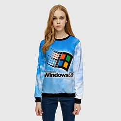 Свитшот женский Mindows 98 logo, цвет: 3D-черный — фото 2