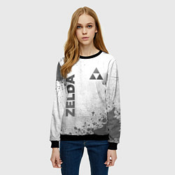 Свитшот женский Zelda - white gradient вертикально, цвет: 3D-черный — фото 2