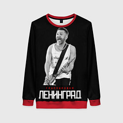 Свитшот женский Ленинград - Сергей Шнуров, цвет: 3D-красный