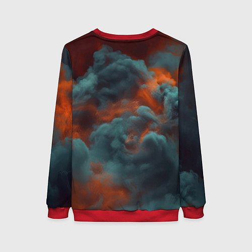 Женский свитшот Джокер в дыму красок / 3D-Красный – фото 2