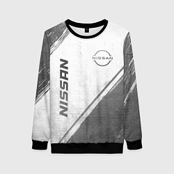 Свитшот женский Nissan - white gradient вертикально, цвет: 3D-черный