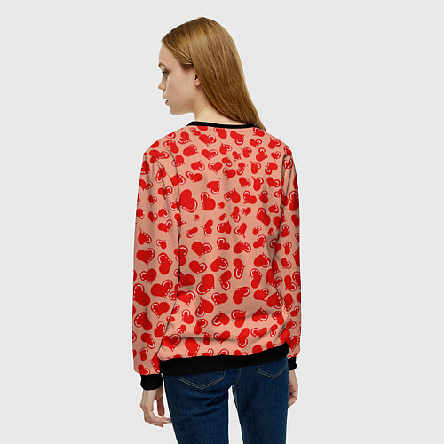 Женский свитшот Сердца любви / 3D-Черный – фото 4