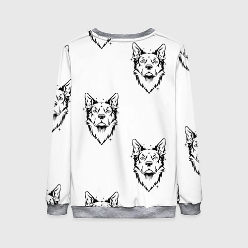 Женский свитшот Голова собаки / 3D-Меланж – фото 2