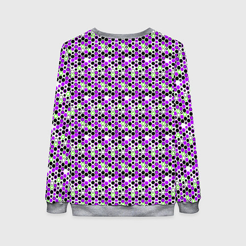 Женский свитшот Киберпанк шестиугольники фиолетовые / 3D-Меланж – фото 2