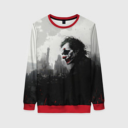 Свитшот женский Джокер черно-белый стиль, цвет: 3D-красный