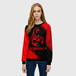 Свитшот женский Scorpions - red gradient, цвет: 3D-черный — фото 2
