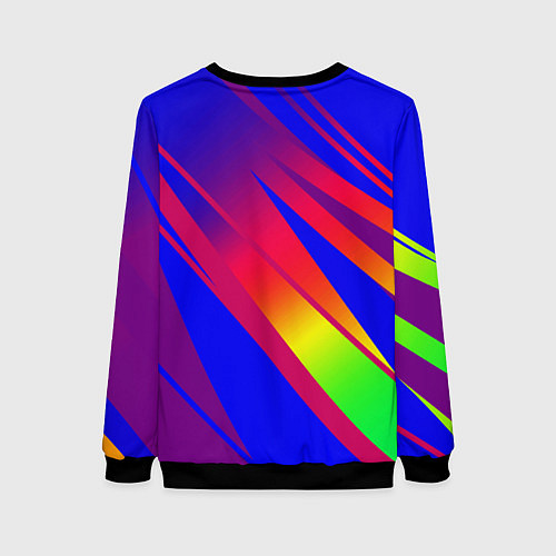 Женский свитшот Красно-синий с полосами градиент / 3D-Черный – фото 2