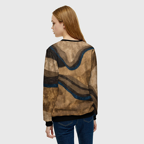 Женский свитшот Песочная абстракция / 3D-Черный – фото 4