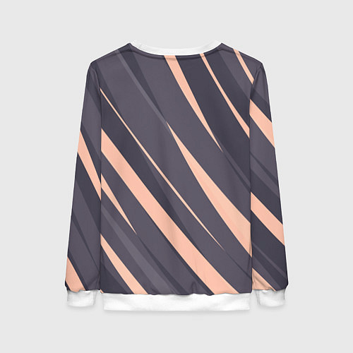 Женский свитшот Перламутровый серый полосы / 3D-Белый – фото 2
