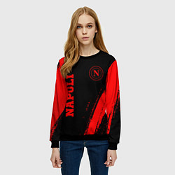 Свитшот женский Napoli - red gradient вертикально, цвет: 3D-черный — фото 2