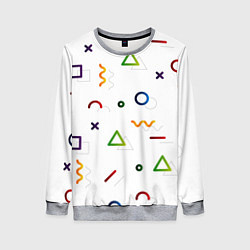 Свитшот женский Геометрический хаос, цвет: 3D-меланж