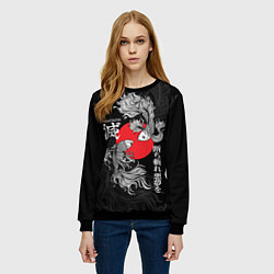 Свитшот женский Бойцовые петушки истребители демонов, цвет: 3D-черный — фото 2