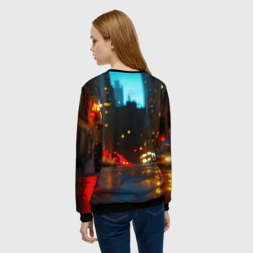 Женский свитшот Человек паук на старте / 3D-Черный – фото 4