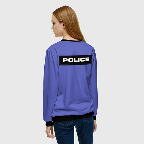 Женский свитшот Костюм полицейского с накаченным торсом / 3D-Черный – фото 4