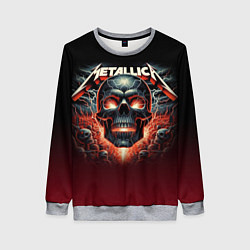 Свитшот женский Metallica - fire skull, цвет: 3D-меланж