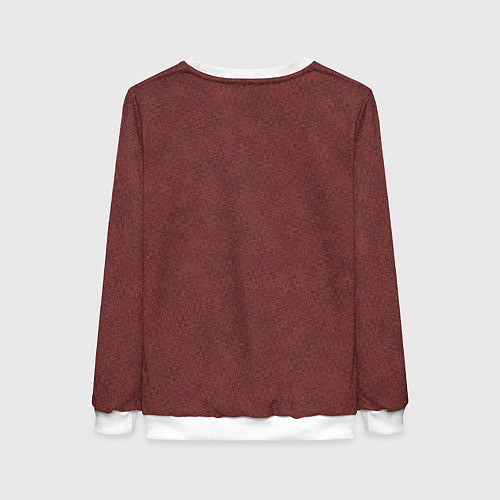 Женский свитшот Красно-коричневый текстурный однотонный / 3D-Белый – фото 2