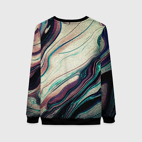 Женский свитшот Абстракция тёмные краски с текстурой / 3D-Черный – фото 2