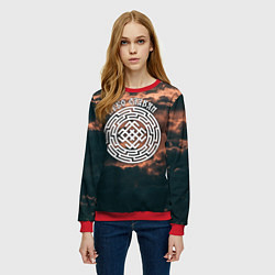 Свитшот женский Белобог - небо славян, цвет: 3D-красный — фото 2