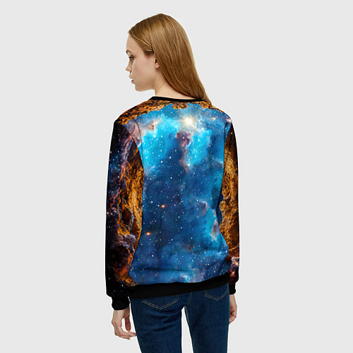 Женский свитшот Манчкин в космосе / 3D-Черный – фото 4