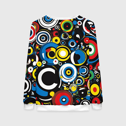 Женский свитшот Абстракция геометрическая / 3D-Белый – фото 2