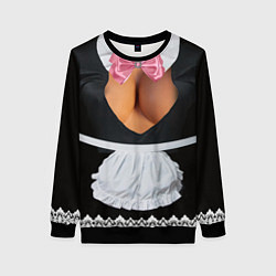 Свитшот женский Костюм горничной няни с красивой грудью, цвет: 3D-черный