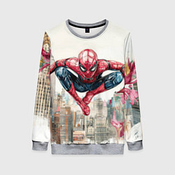 Женский свитшот Человек паук паркур