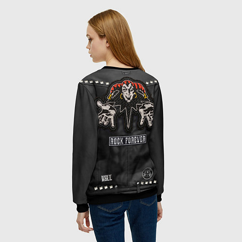 Женский свитшот Король и шут косуха / 3D-Черный – фото 4