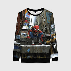 Свитшот женский Spiderman New York city, цвет: 3D-черный