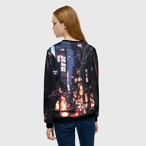 Женский свитшот Человек паук в черном / 3D-Черный – фото 4