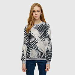 Свитшот женский Текстура гранж - абстрактные линии, цвет: 3D-меланж — фото 2