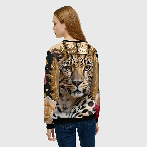 Женский свитшот Королевский леопард / 3D-Черный – фото 4