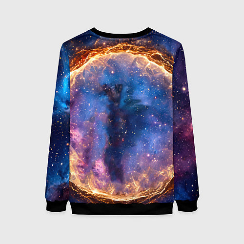 Женский свитшот Сиамская кошка в космосе / 3D-Черный – фото 2