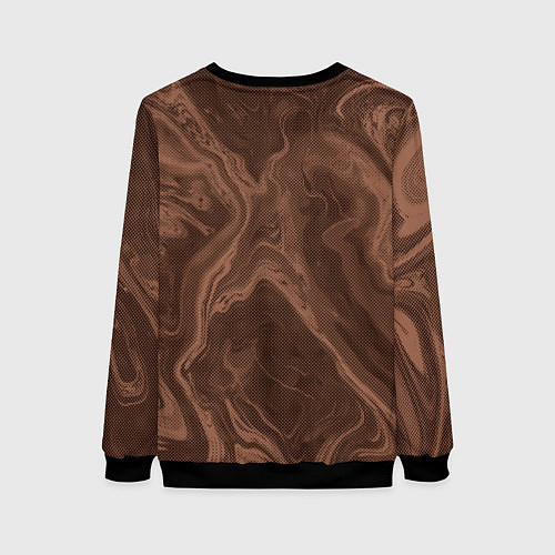 Женский свитшот Коричневый абстракция в точку / 3D-Черный – фото 2