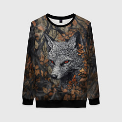 Женский свитшот Хищный серый лис