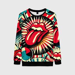 Женский свитшот Logo of the Rolling Stones - pop art