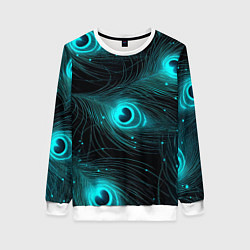 Женский свитшот Светящиеся перья павлина паттерн