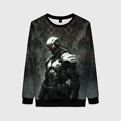 Свитшот женский Боевой кибернетический андроид, цвет: 3D-черный