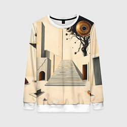 Свитшот женский Архитектурный сюр, цвет: 3D-белый