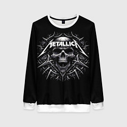 Женский свитшот Metallica - a skull with roses and thorns