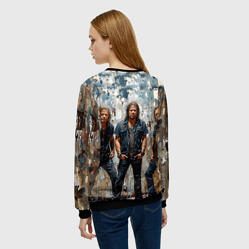 Женский свитшот Metallica масляной краской / 3D-Черный – фото 4