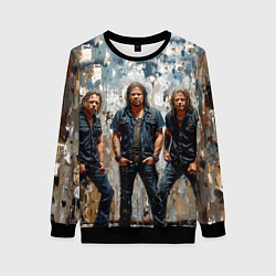 Свитшот женский Metallica масляной краской, цвет: 3D-черный