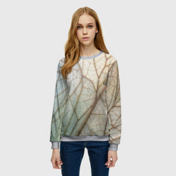 Свитшот женский Прожилки листика, цвет: 3D-меланж — фото 2