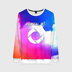 Свитшот женский Portal закат, цвет: 3D-белый
