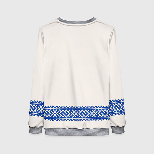 Женский свитшот Славянская вышиванка - узор обережник / 3D-Меланж – фото 2