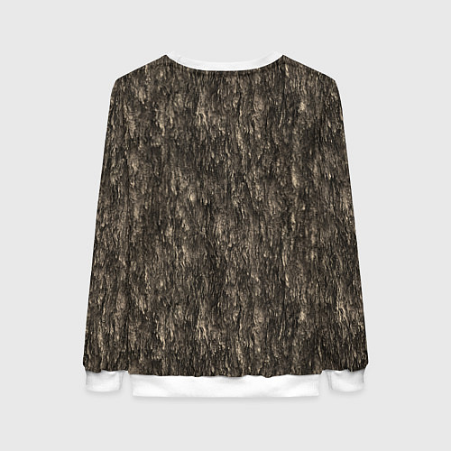 Женский свитшот Символ Велеса - лапа медведя в текстуре древа / 3D-Белый – фото 2